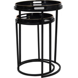 Libra Interiors Vesuvius Side Tray Tables – Black & Gold – Set of 2