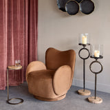 Libra Interiors Iota Accent Table – Forest Brown Marble