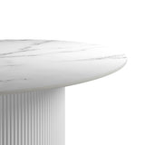 Fiji 110cm Round Dining Table – White Sintered Stone