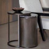 Libra Interiors Belvedere Nesting Side Tables – Aged Black – Set of 2