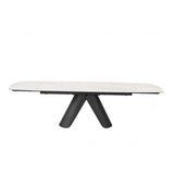 Onyx 180–280cm Extending Dining Table – Matt White & Cosmic Grey Ceramic