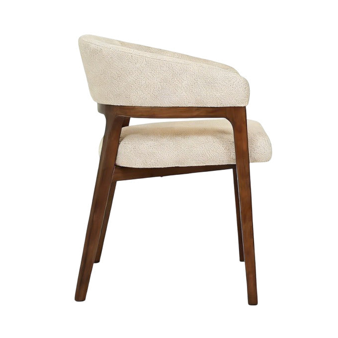 Zara Upholstered Dining Chair – Walnut & Taupe – Set of 2