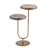 Libra Interiors Marco Accent Table – Dark Emperador Marble
