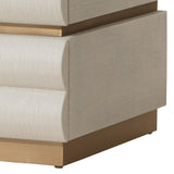 Libra Interiors Subira Bedside Table – Cream Raffia & Gold