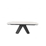 Onyx 180–280cm Extending Dining Table – Matt White & Cosmic Grey Ceramic