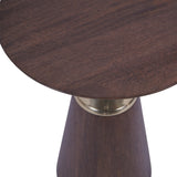 Libra Interiors Amalfi Side Table – Dark Mango Wood & Brass