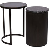 Libra Interiors Belvedere Nesting Side Tables – Aged Black – Set of 2