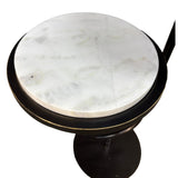 Libra Interiors Marco Accent Table – White Banswara Marble