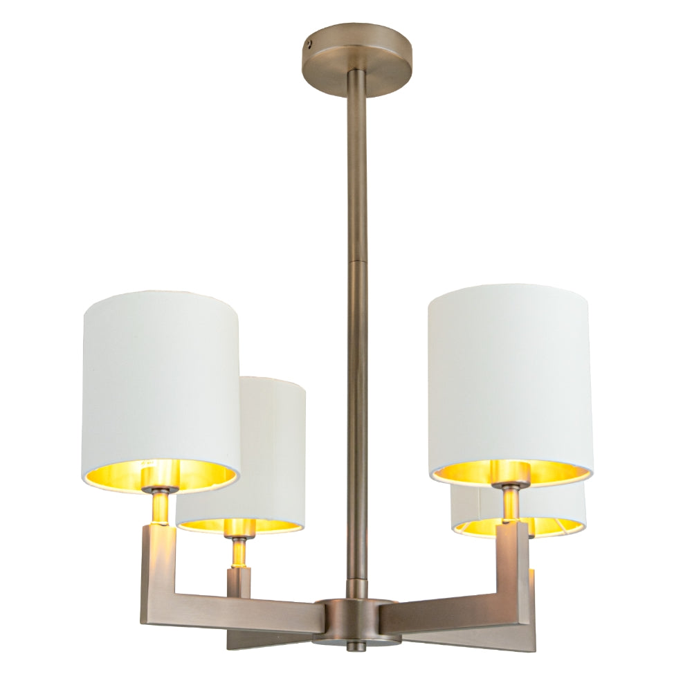 Ealga 4-Arm Chandelier – Brushed Bronze
