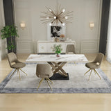 Orione 180cm Dining Table – Pierre Gold Ceramic