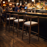 Fern Bar Stool – Walnut & Oatmeal Boucle