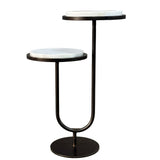 Libra Interiors Marco Accent Table – White Banswara Marble