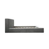 Mila Wide Base Bed – Grey Velvet