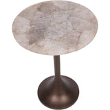 Libra Interiors Bosworth Side Table – Smokey Quartz – 42cm