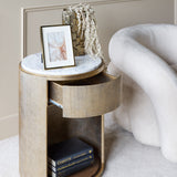 Libra Interiors Belvedere Bedside Table - Aged Gold