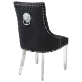 Majestic Midnight Black PU Leather Dining Chairs – Set of 2