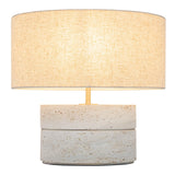 Nives Table Lamp – Natural Travertine & Nickel