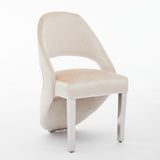 Santorini Dining Chair – Cream Velvet & Chrome Legs – Set of 2