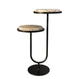 Libra Interiors Marco Accent Table – Forest Brown Marble