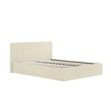Savanna Velvet Channelled Ottoman Bed – Cream