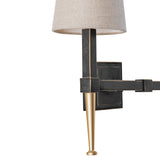 Libra Interiors Stella Wall Light – Gilded Oak & Brushed Satin