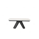 Onyx 180–280cm Extending Dining Table – Matt White & Cosmic Grey Ceramic