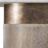 Libra Interiors Belvedere Column Console Table – Aged Gold & Banswara Marble