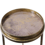 Libra Interiors Vienna Antique Gold Atlas Side Tray Tables – Set of 2