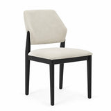 Sorrento Dining Chair – Black Wood & Cream Fabric - Set of 2