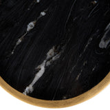 Libra Interiors Iota Accent Table – Black Marble & Aged Gold
