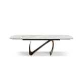 Lusso 180–260cm Extending Dining Table – Sunset Statuario & Brushed Brass