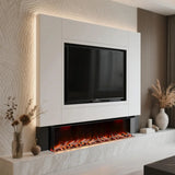 Maison UHD Panoramic 3-Sided Media Wall Electric Fireplace – Smart WiFi & Alexa