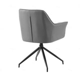 Huxley 150cm Dining Table with Azure Swivel Chairs – White Marble & Grey PU