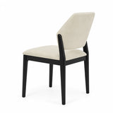 Sorrento Dining Chair – Black Wood & Cream Fabric - Set of 2