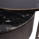 Libra Interiors Belvedere Nesting Coffee Tables – Aged Black – Set of 2