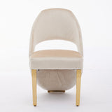 Santorini Dining Chairs – Cream Velvet & Gold Legs – Set of 2