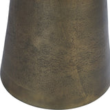 Libra Interiors Clifton II Side Table – Antique Brass & Travertine