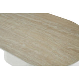 Celine 200cm Oval Dining Table – Ivory & Travertine