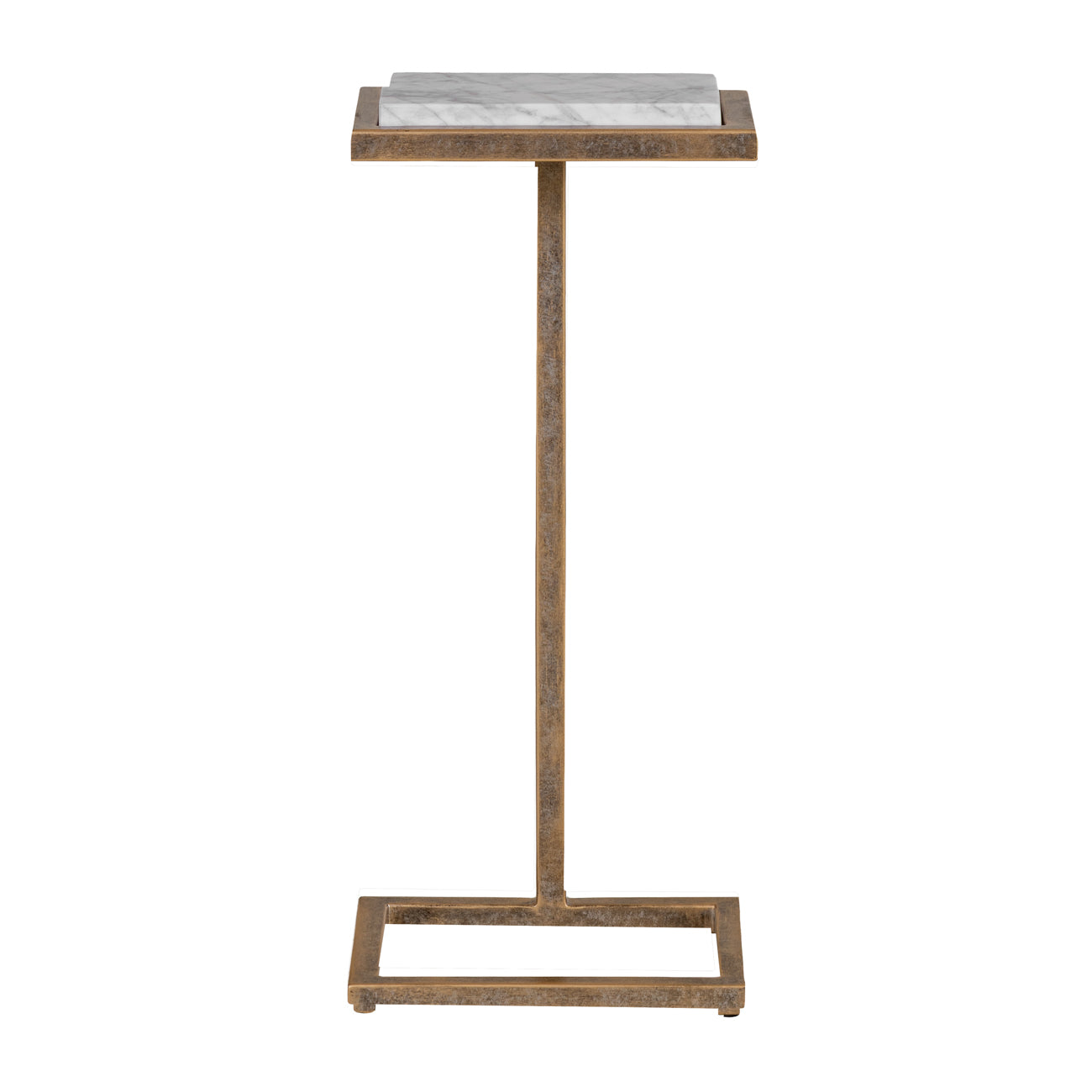 Libra Interiors Alicia Accent Table – Banswara Marble & Champagne Gold