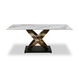 Orione 180cm Dining Table – Pierre Gold Ceramic