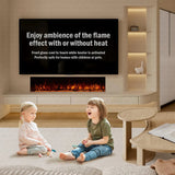 Clarendon Borderless 3D Flame Electric Media Wall Fireplace – Black