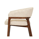 Zara Upholstered Dining Chair – Walnut & Taupe – Set of 2