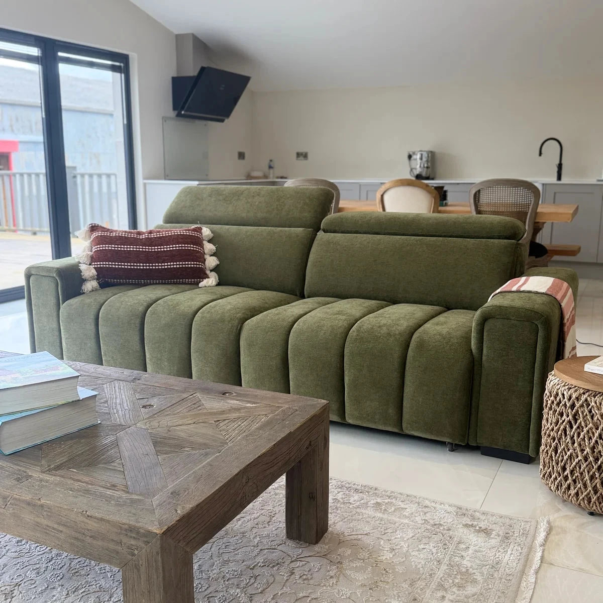 Molly 3 Seater Electric Sofabed – Olive