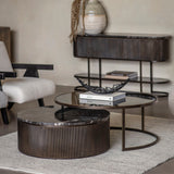 Libra Interiors Belvedere Nesting Coffee Tables – Aged Black – Set of 2