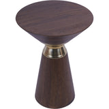 Libra Interiors Amalfi Side Table – Dark Mango Wood & Brass