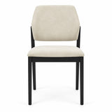 Sorrento Dining Chair – Black Wood & Cream Fabric - Set of 2