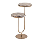 Libra Interiors Marco Accent Table – Dark Emperador Marble