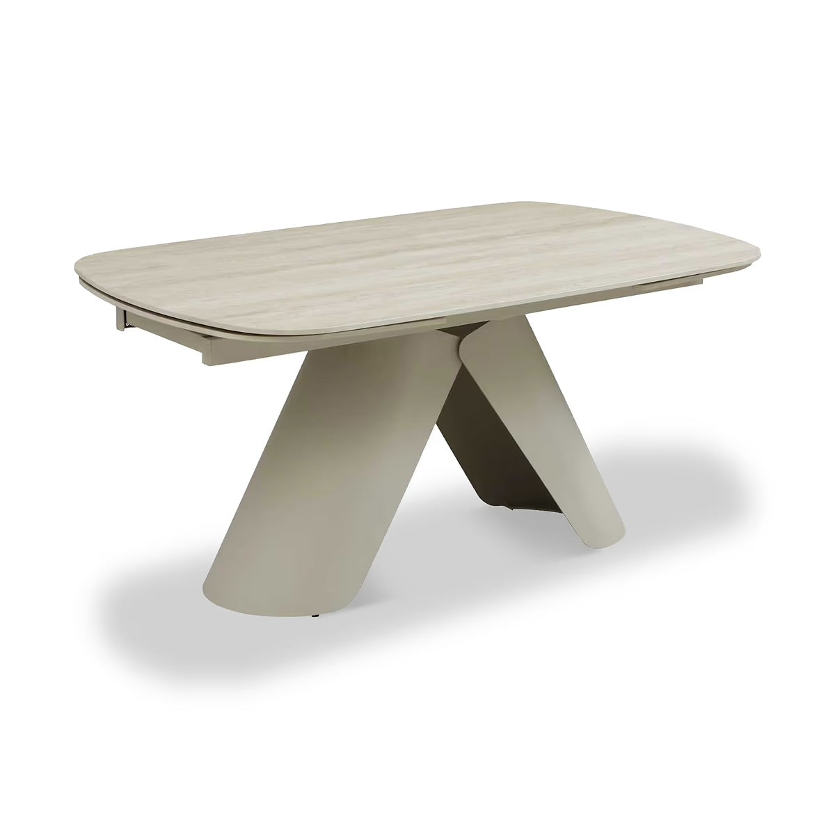 Nexus 160–240cm Extending Dining Table – Travertine Ceramic & Beige