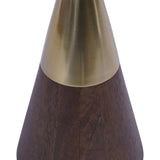 Libra Interiors Amalfi Cocktail Table – Dark Mango Wood & Brass