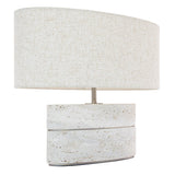 Nives Table Lamp – Natural Travertine & Nickel